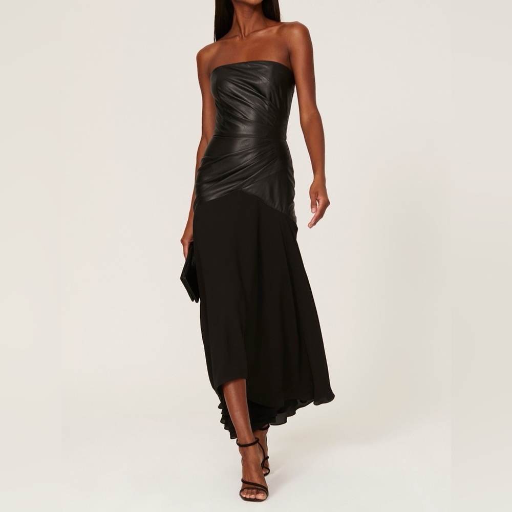 Shoshanna Rustin Faux Leather Gown, 6